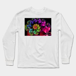 Rainbow Flowers Spiral Long Sleeve T-Shirt